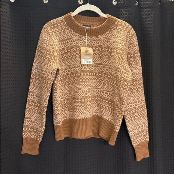 Patagonia Recycled Wool Blend Crewneck Sweater XS: FIRESIDE SHELTER BROWN NWT - Picture 2 of 5